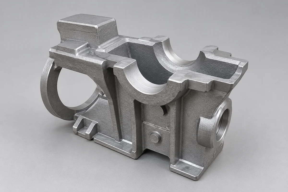 Open bearing saddle with supporting feet and circular side windows