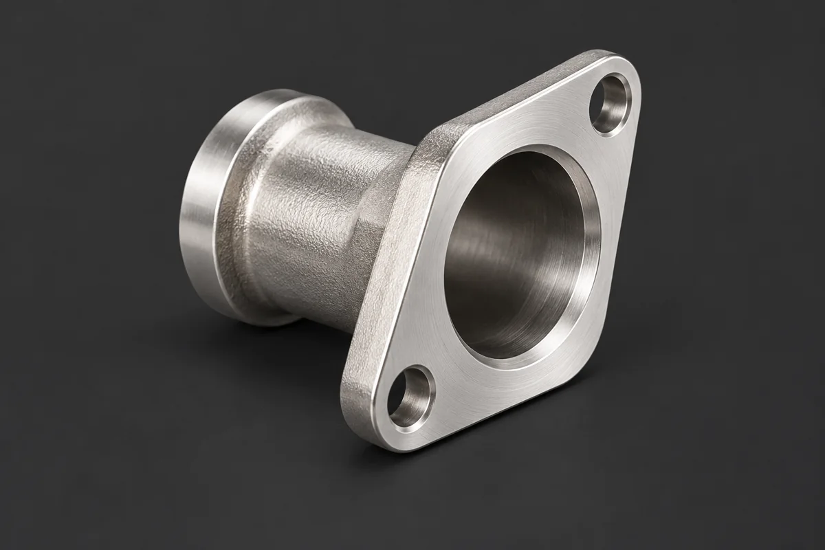 A flanged connection brings a seating face into the machining scope.